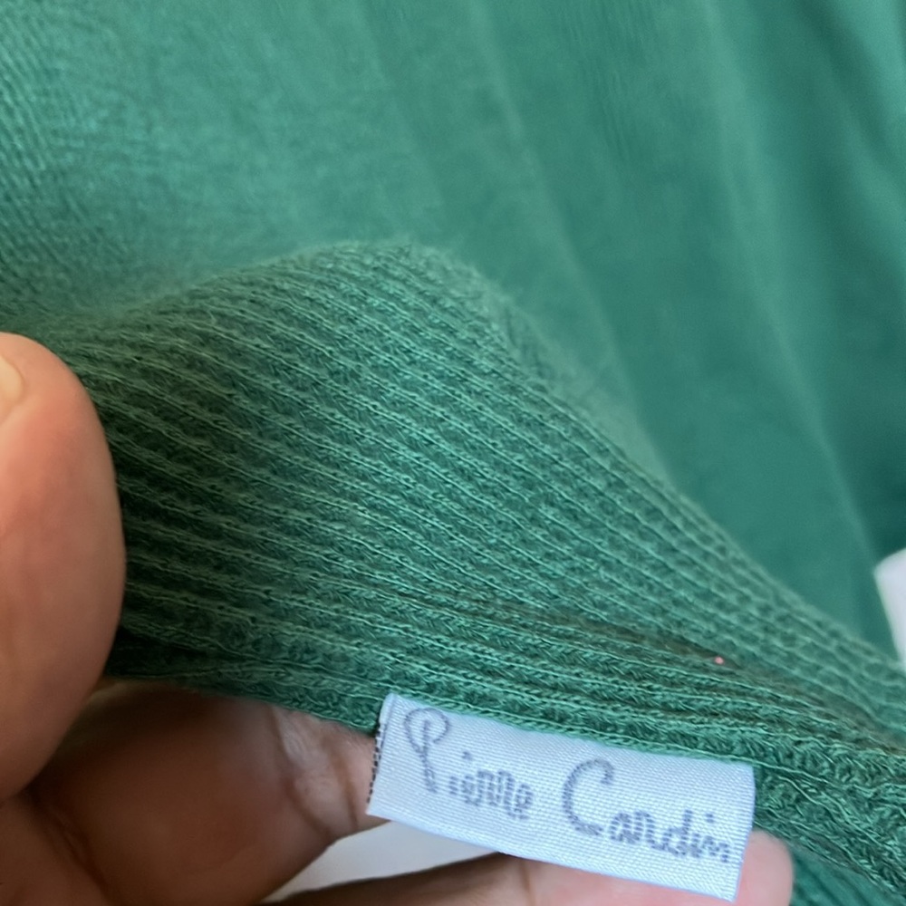 FINAL MARKDOWN Pierre Cardin Green Ribbed pullover medium - Picture 7 of 9